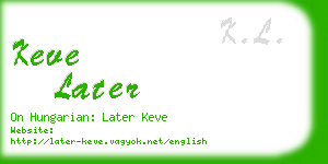 keve later business card